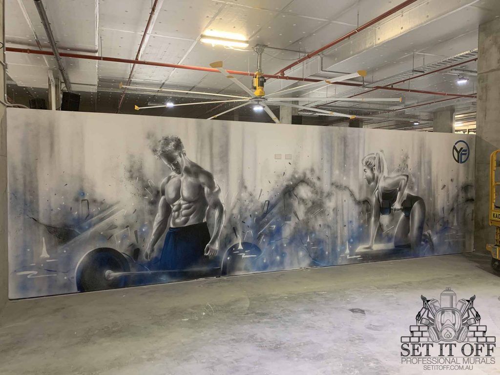 Gym Interior Wall Murals - Graffiti Artist Melbourne